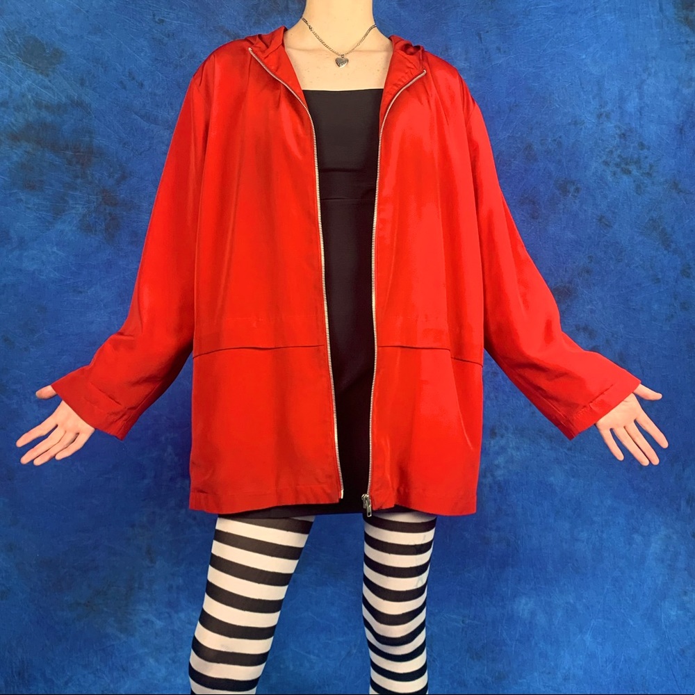 Vintage 1980s Red water proof windbreaker coat